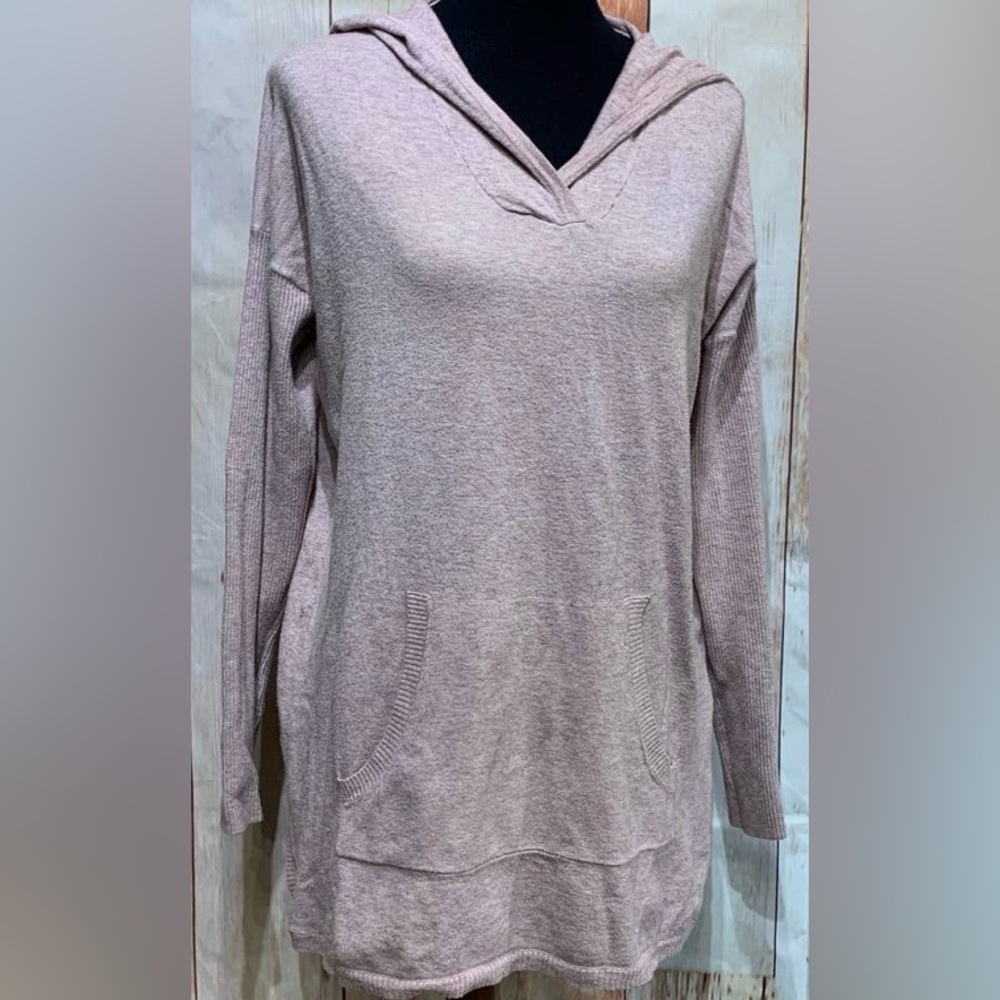 Women’s Pink Cyrus long sleeve hoodie tunic sweater- size large